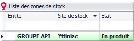 Stock et Zone de stock