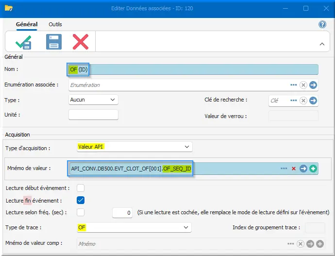 Gestion DA OF ID CLOT